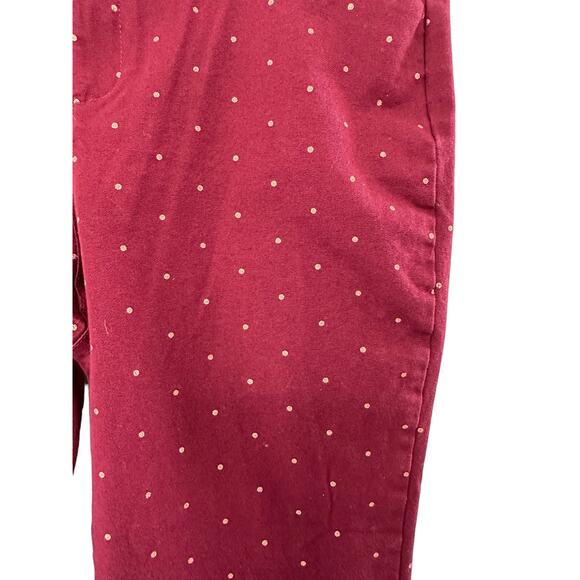 Old Navy Burgundy Rose Gold Polka Dot Mid-Rise Pixie Ankle Pants Size 14 Petite - Picture 7 of 14